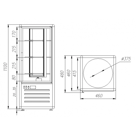 Шкаф среднетемпературный Carboma D4 VM 120-2, R120Cвр Люкс коричнево-золотой Шкаф среднетемпературный Carboma D4 VM 120-2, R120Cвр Люкс коричнево-золотой